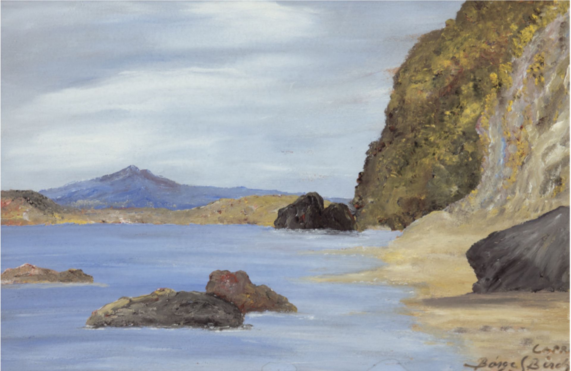 Borges, Jakobo (1931) "Felsen von Capri", Aquarell, sign. und bez. u.r., 35x48 cm, imPassepartout