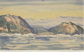 Wickert, Georg (1886 -1940 Lübeck) "Spanische Küste", Aquarell, signiert u.l., aufPassepartout