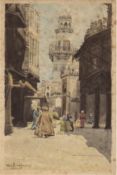 Livermore, W.G. "Orientalische Straßenszene", Aquarell, sign. u.l. und dat. 16.2.18,stockfleckig,