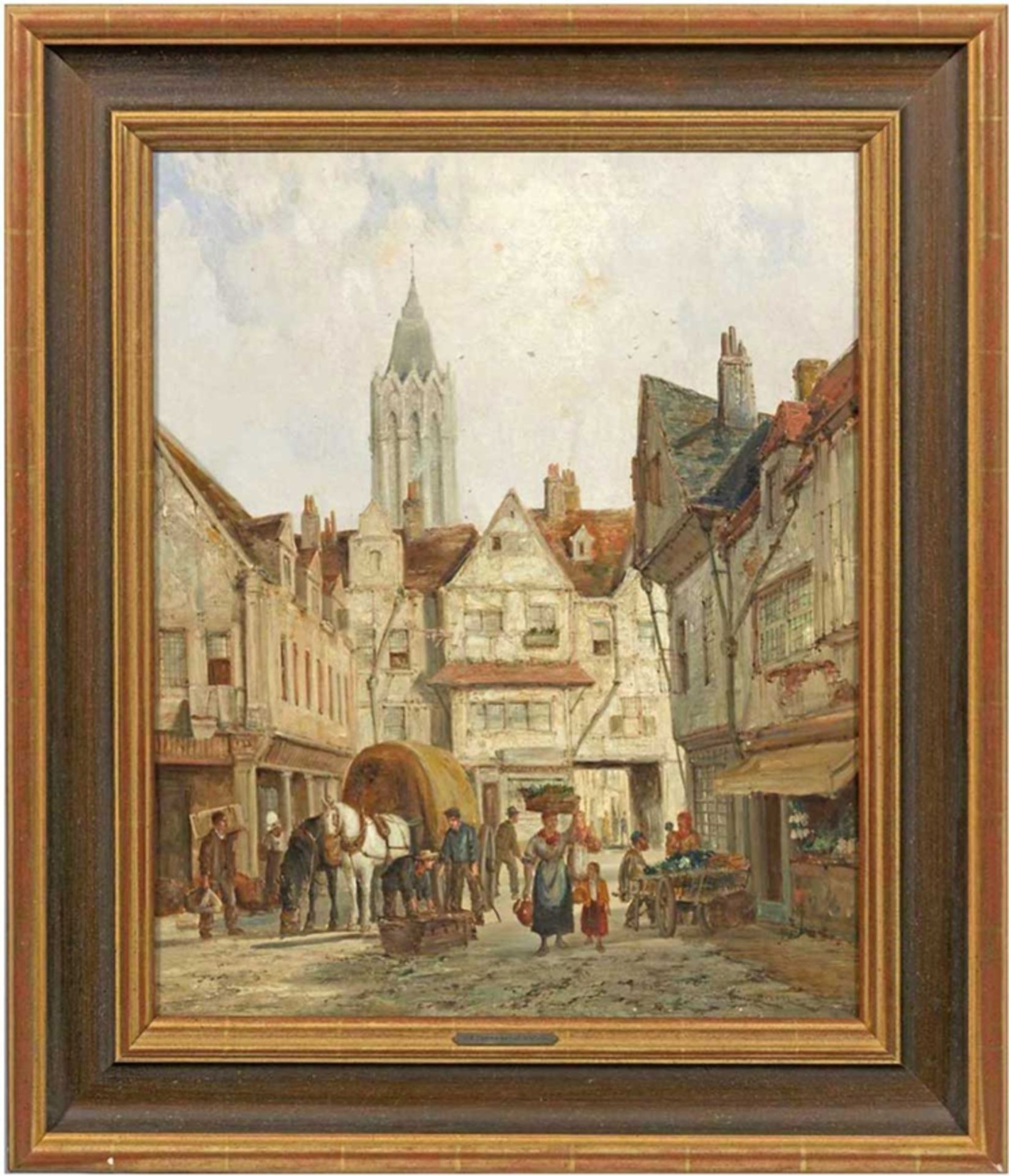 Dommersen, William Raymond (um 1850-1859 Niederlande oder London-1927 London) "The Market place Fra