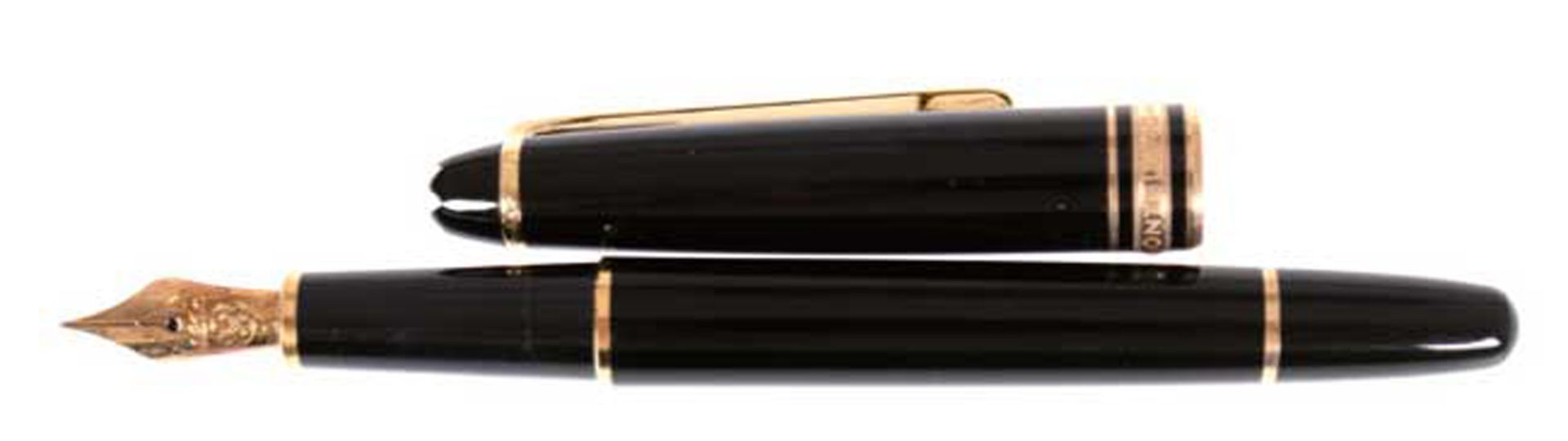 Montblanc-Füller "Classic Meisterstück", mit 585er Goldfeder, neuwertig, L. 13,5 cm