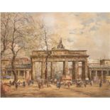 Bönisch "Berlin - Brandenburger Tor", Öl/Hf., sign. und bez. u.l. 51x60 cm, Rahmen