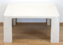 Tisch, 60er Jahre, C&B Italia, Entw. Mario Bellini, weißer Kunststoff, quadratisch, 35x69x69 cm