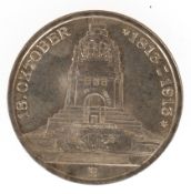 3 Mark, Preussen 1913 E, Völkerschlachtdenkmal, 900er Silber