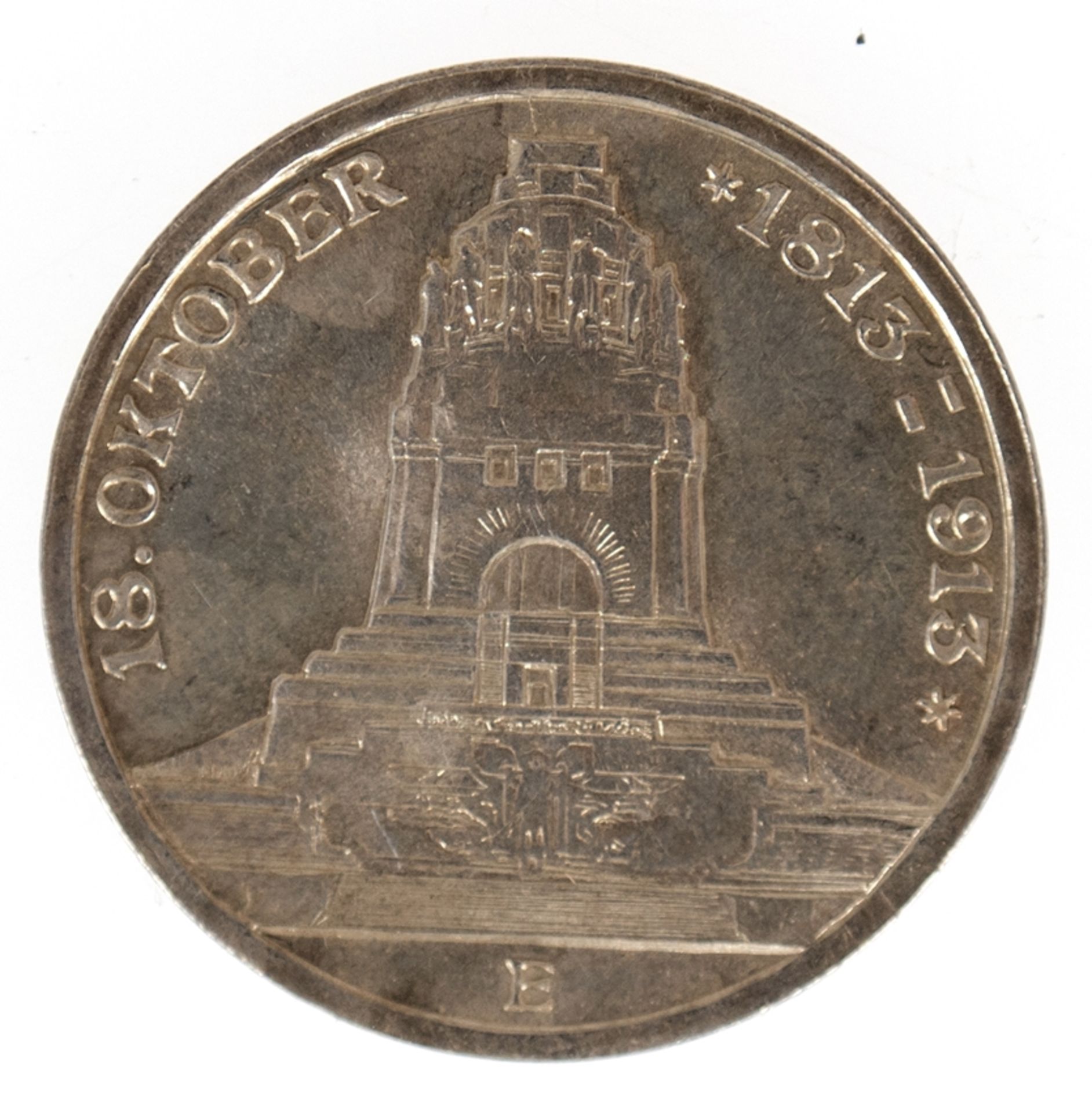 3 Mark, Preussen 1913 E, Völkerschlachtdenkmal, 900er Silber