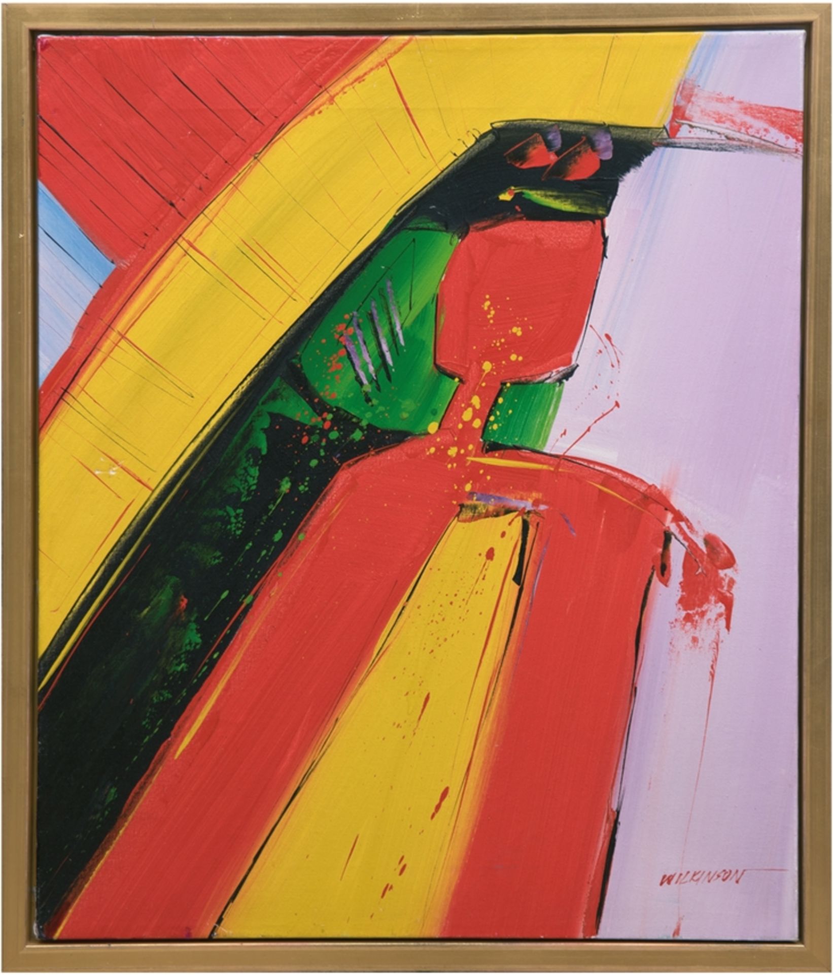 Wilkinson (Maler der Moderne) "Abstrakte Farbkomposition", Öl/Lw., signiert u.r, 62x51 cm, Rahmen