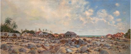 Colmet-Daage, Leon (1872-1915) "Blick auf Basse-Pointe", Öl/Lw., mehrere kl. Hinterlegungen, sign.,