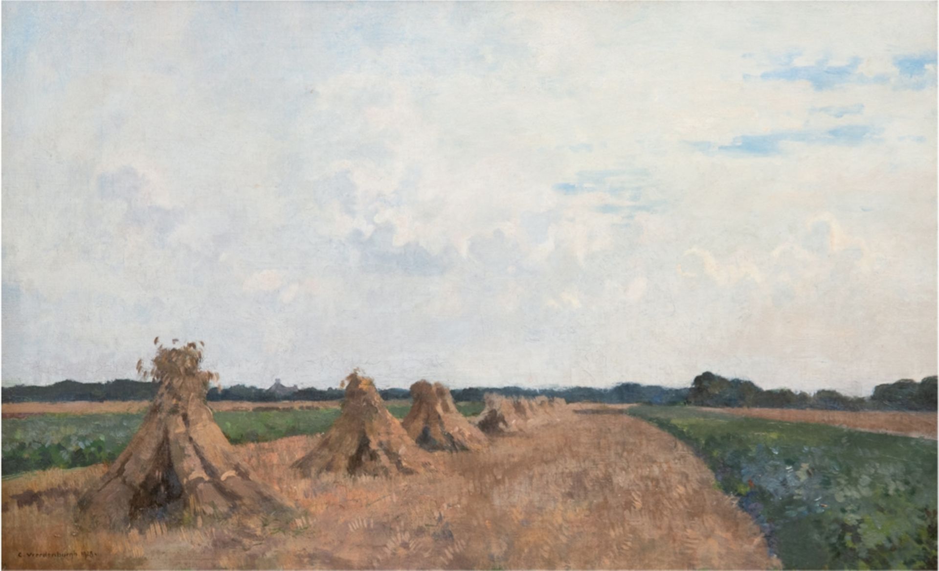 Vreedenburgh, Cornelis (1880 Woerden/Niederlande-1946 Laren/ Niederlande) "Erntelandschaft mit Korn