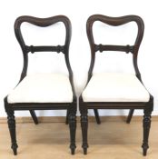 Paar Stühle, England um 1860, Palisander, gepolsterter Sitz mit hellem Stoffbezug, offene Rückenleh