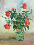 Seese, Paul-Oskar (1927 Sternberg-2013 Parchim) "Blumenstilleben mit Rosenstrauß in Vase", Öl/Hf., 