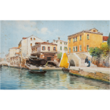 Palanti, Guiseppe (1881 Mailand-1946 ebenda) "Venedig", Aquarell, sign. u.r., stockfleckig, 32,5x49