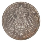 3 Mark, Deutsches Reich 1914, Freie und Hansestadt Hamburg, 900er Silber