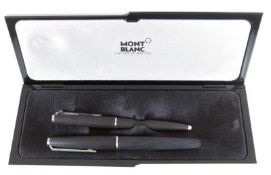 Montblanc-Set, 2-teilig, Kippkugelschreiber, L. 13 cm und Patronenfüller mit 585er WG-Feder, L. 13,