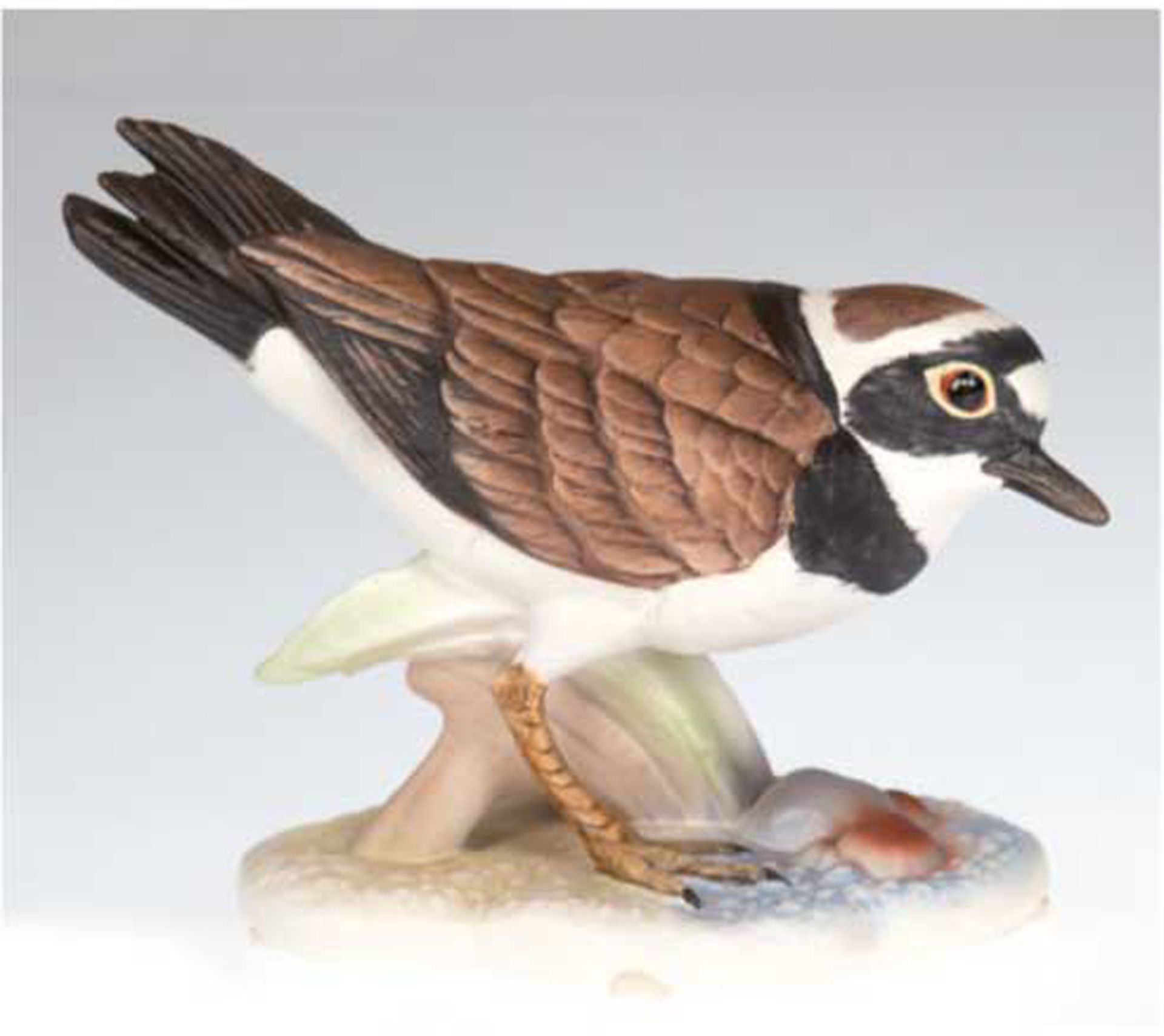 Porzellanfigur "Flußregenpfeifer", Goebel, Vogel des Jahres 1993, polychrom bemalt, H.