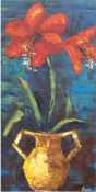 Bonnard "Amaryllis", Öl/Lw., sign. u.r., 80x40 cm, Rahmen