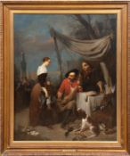 Kremer, Petrus (1801 Antwerpen/Belgien-1888 ebenda) "Flämische Marktszene", Öl/Platte, sign. u.r., 