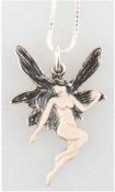 Kette mit Anhänger „Elfe“, 925er Silber, Kettenlänge ca. 40,5 cm