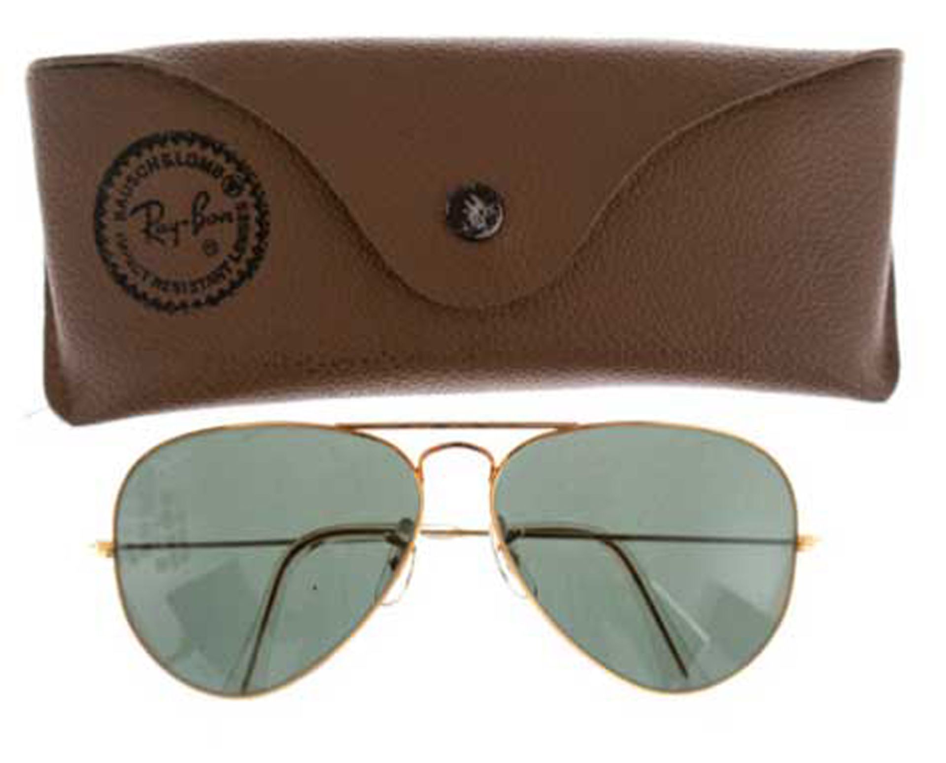 Ray-Ban-Sonnenbrille, Aviator Bausch & Lomb, mit grünen Gläsern, sign., im Original-Etui