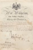 Original-Urkunde mit Unterschrift von Kaiser Wilhelm II. (1856-1941) Deutscher Kaiser und König, au