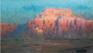 Schlubeck, Arthur (1875-ca. 1945) "Der Ayers Rock im National Park in Australien", Öl/Lw., sign. u.