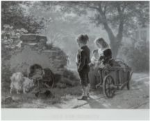 Bosch, Ernst (1834-1917) "Fern der Heimat", Stich, in der Platte sign. und dat.´65, fleckig, 59x66,