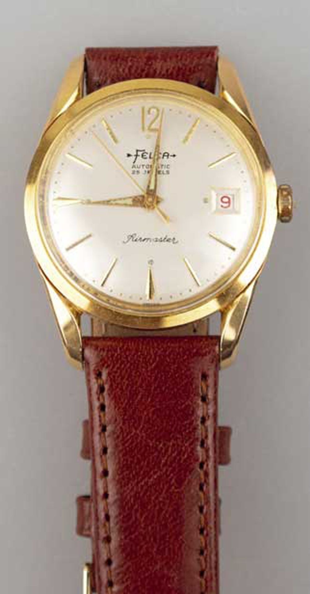 Herren-Armbanduhr "Felca Airmaster", Automatic, perlmuttfarbenes Zifferblatt, Dm. 3,0 cm, mit vergo