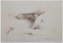 Bruni, Bruno (geb. 1935 in Gradara/Italien) "Zwei Frauen", Farblitho, handsign., 73/150, 50x68,5 cm