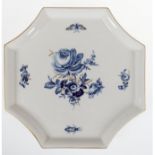 Meissen-Tablett, Bume 4, kobaltblau mit Goldgräsern, Goldrand, 8-eckige Form, 1. Wahl, 24x24 cm