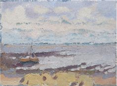 Köhler-Röber, Minna (1883 Reichenbach-1957 Friesen) "Ostsee", Öl/Mp., unsign., rückseitig Nachlaßst