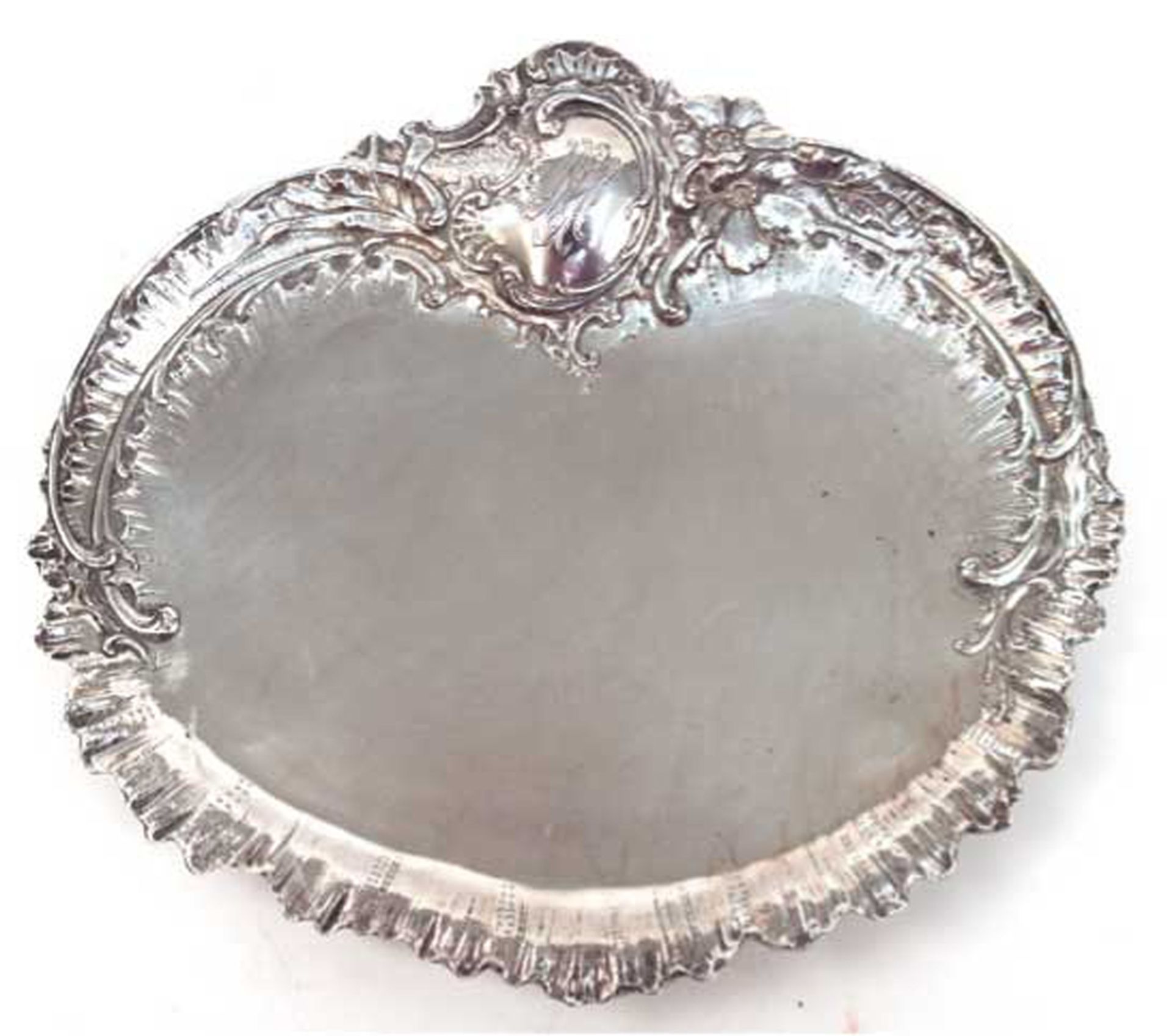Visitenkartenschale, um 1900, 800er Silber, ca. 423 g