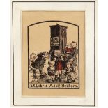 Zille, Heinrich (1858 Berlin-1929 ebenda) "Ex Libris Adolf Heilborn", um 1908, Farboffset, in der P