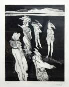 Morell, Pit (1939 Kassel) "Undank ist der Welt Lohn", Radierung, handsign. u.r., 13/100, 3x29 cm, i
