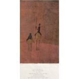Wichtrey, Antje (1966 Hannover) "Don Quijotte", Farbholzschnitt, handsign. u.r., 72x25 Wichtrey, An