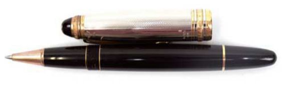 Montblanc Rollerball, Meisterstück "75 years of passion and soul", Sterlingsilber mit eingelegtem B