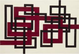 Monogrammist um 1960 "Verschlungene Linien", Öl/SH., rücks. monogr., 40x55,5 cm, Rahmen