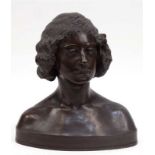 Seffner, Carl (1861-1932) "Büste einer jungen Frau", Bronze, braun patiniert, rückseitig sign. und