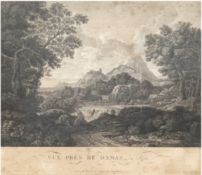 Laminit, Paul Jacob (1773-1831)  "Szene bei Damaskus", Kupferstich, 18. Jh., beschnitten, fleckig, 