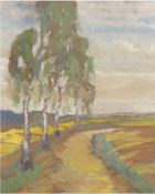 Weyer, O. "Norddeutsche Landschaft mit Birken", um 1930, Pastell/Mp., sign. u.r., 63x49 cm, hinter 
