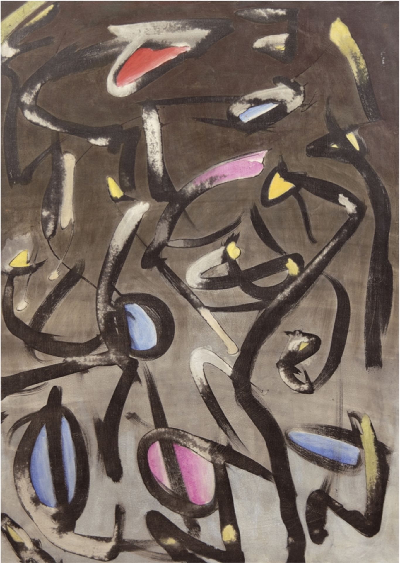 Blekking, Johannes Hendrik (1952) "Abstrakte Komposition", Öl/Lw., rücks. sign. u. dat. '85, 101x70