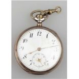 Taschenuhr, A.B.C. Präcisions-Ancre-Uhr, 800er Silber, Rückseite mit Reliefkartusche, Emailziffernb