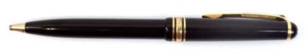 Montblanc Clip-Kugelschreiber , Modell-Nr. 115, geschwärztes Kunststoffgehäuse mit vergoldeten Meta