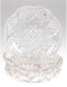 4 Obstteller, Kristall mit Schliff, Dm. 15,5 cm