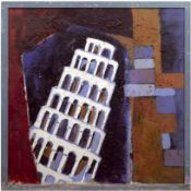 Hartmann, "Schiefer Turm von Pisa", Öl/ Hf., unsign., 96x92,5 cm, Rahmen  (aus der Kunstsammlung de