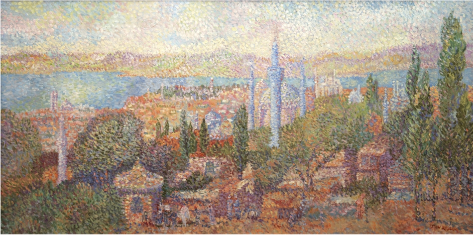 Reszka, Stan (1924) "Istanbul", Öl/Lw., sign. u.r., rückseitig bez. und dat. 1951, 60x120 cm, Rahme