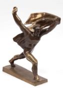 Bronzeskulptur "Angreifender Seemann",  Bronze, z.T. braun patiniert, unsigniert nach Kiss, Istvàn 