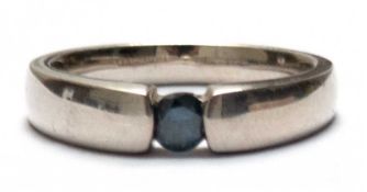 Ring, 925er Silber, Gew. 3,5 g, blauer Brillant ca. 0,17 ct., RG 53, Innendurchmesser 16,8 mm,