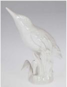 Porzellan-Figur "Eisvogel", KPM, weiß glasiert, gemarkt, H. 15 cm