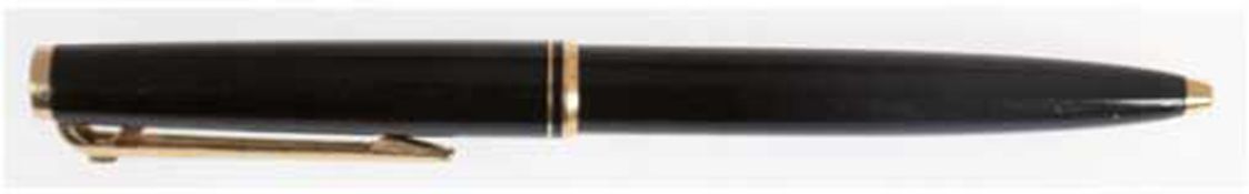 Montblanc-Kippkugelschreiber 281, Edelharz, schwarz/gold, L. 12,7 cm