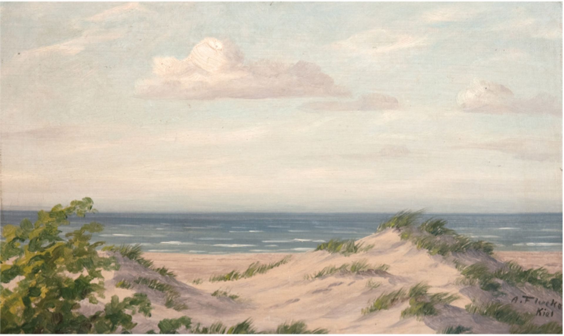 Flucke, Athur (Kieler Kunstmaler des 20. Jh.) "Dünen an der Ostsee", Öl/Hf., signiert u.r., 35x50 c