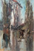 Serper, Sergio (1930-1995) "Abstrakte Landschaft", Öl/Lw., sign. und  dat. '66 u.r., 60x40 cm, Rahm